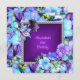 Invitation Élégante couleur violet fleuris de bijoux en argen (Devant / Derrière)