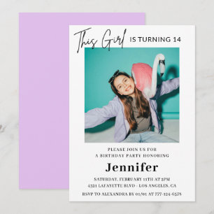 Invitation élégante de 14e anniversaire Photo Fill