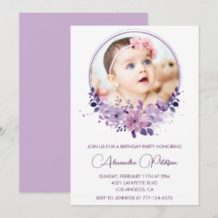 Invitation élégante de 2e anniversaire Photo Éléga