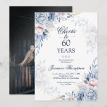 Invitation élégante de 60e anniversaire avec photo