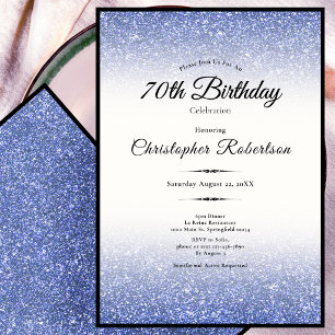 Invitation élégante de 70 ans avec paillettes noir