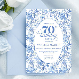 Invitation élégante de 70e anniversaire aux roses