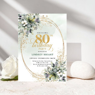 Invitation élégante de 80e anniversaire Bohème ver
