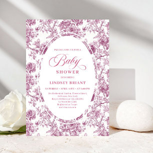 Invitation élégante de Baby Shower Toile de Jouy R