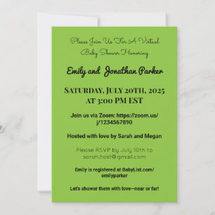 Invitation Élégante de Baby shower virtuel