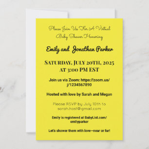 Invitation Élégante de Baby shower virtuel
