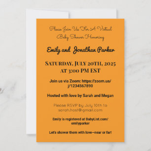 Invitation Élégante de Baby shower virtuel