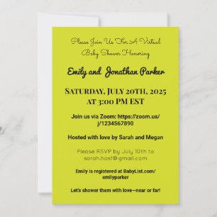 Invitation Élégante de Baby shower virtuel