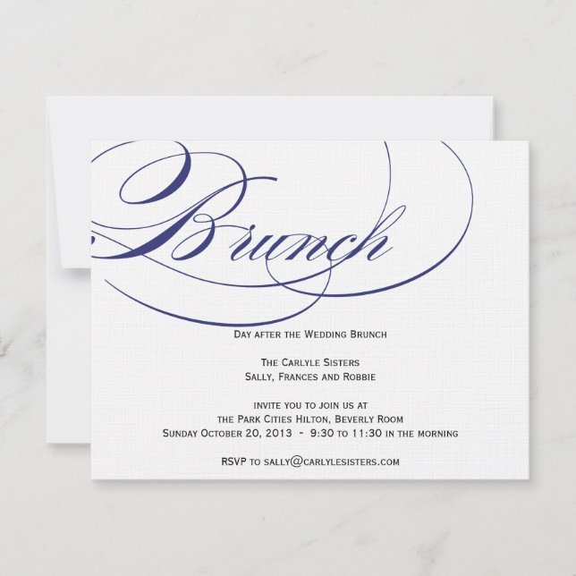 Invitation élégante de brunch de manuscrit - (Devant)