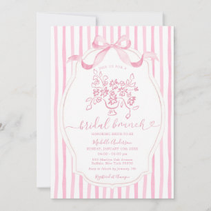 Invitation Élégante de Brunch de Mariage Florale à
