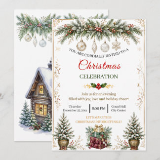 Invitation élégante de célébration de Noël à l'aqu
