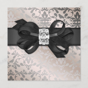 Invitation élégante de crème et d'argent avec