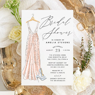 Invitation Élégante de douche nuptiale Gown