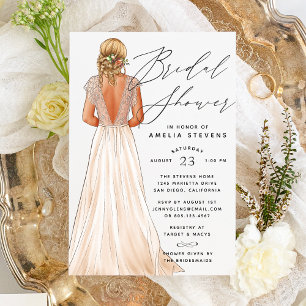 Invitation Élégante de douche nuptiale Gown