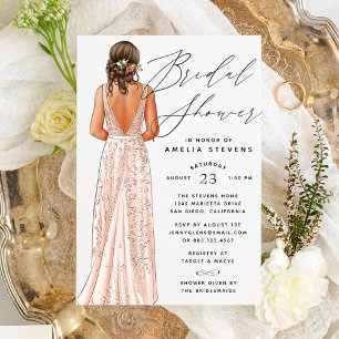 Invitation Élégante de douche nuptiale Gown