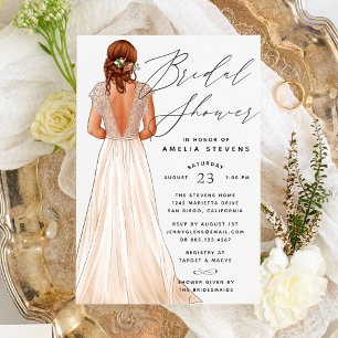 Invitation Élégante de douche nuptiale Gown