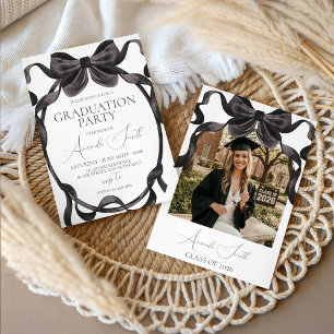 Invitation élégante de fête de fin d'études au nœu