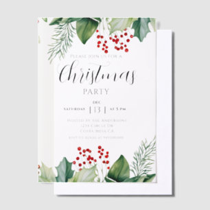 Invitation élégante de fête de Noël aux baies de h