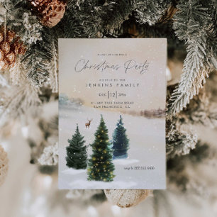 Invitation élégante de fête de Noël en forêt sauva