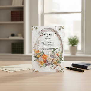 Invitation élégante de fête de retraite à motif fl
