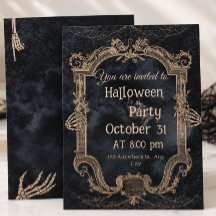 Invitation élégante de fête d'Halloween gothique v