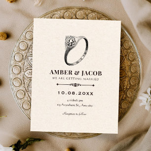 Invitation élégante de mariage classique vintage