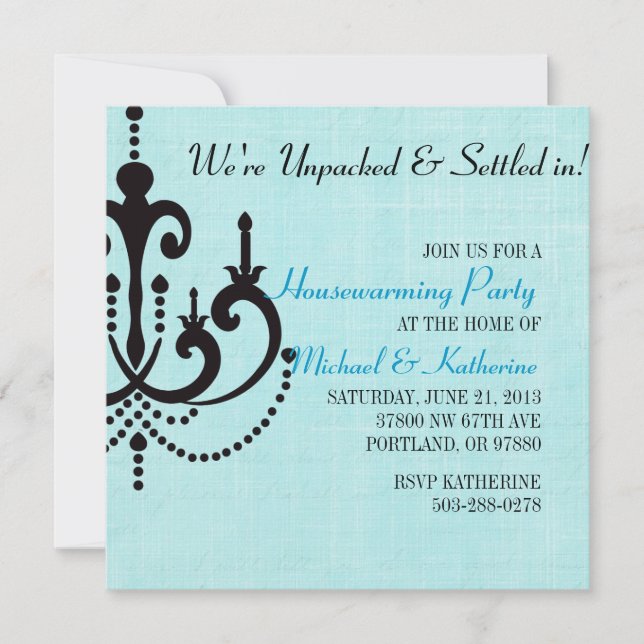 Invitation élégante de pendaison de crémaillère av (Devant)
