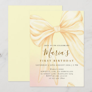 Invitation élégante de premier anniversaire avec u
