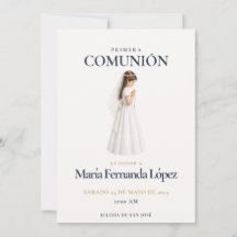 Invitation Élégante de Première Communion pour Fil