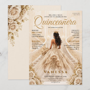 Invitation élégante de Quinceanera à la couverture