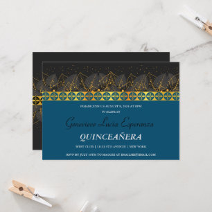 Invitation élégante de Quinceañera avec bordure do