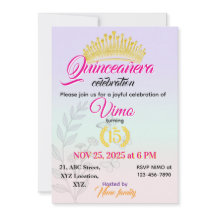 Invitation élégante de quinceañera botanique paste