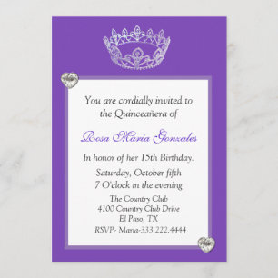 Invitation élégante de Quinceañera de couronne