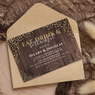 Invitation élégante de Thanksgiving avec paillette