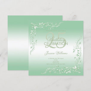 Invitation Élégante décoration d'émeraude 25e anniversaire