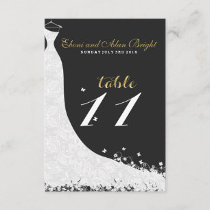 Invitation Élégante dentelle blanche Mariage robe Table 11