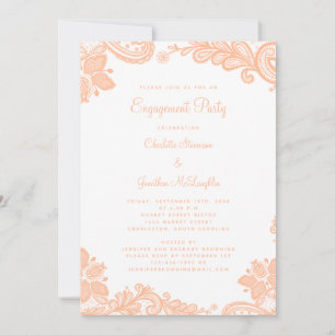 Invitation Élégante dentelle romantique engagement de la part
