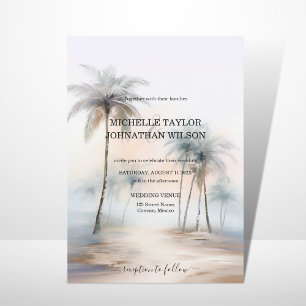 Invitation Elégante Destination Moderne Mariage Palm Beach