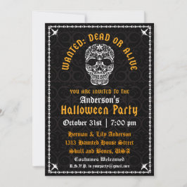 Invitation élégante d'Halloween avec crâne