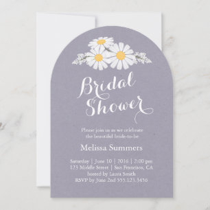 Invitation Élégante douche de mariée aux fleurs blanches de m