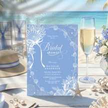 Élégante douche de mariée bleue océanique Coquette