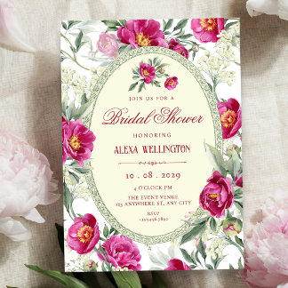Invitation élégante douche de mariée florale