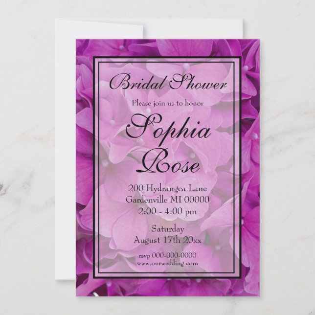 Invitation Élégante douche nuptiale magenta rose (Devant)