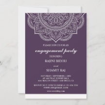 Elégante Eggplant Paisley Indian Engagement Party
