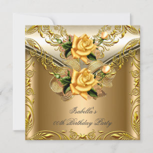 Invitation Élégante Élite Bronze Or Rose Fête d'anniversaire