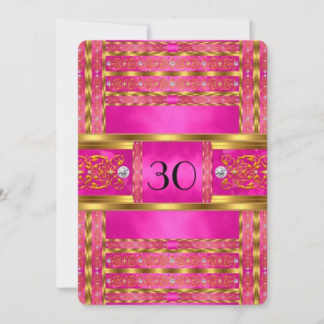 Invitation Elégante Elite Gold Rose Anniversaire Party 4 (Devant)