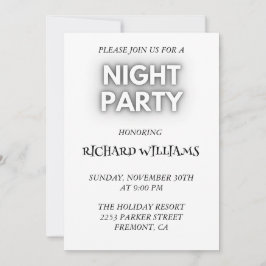 Invitation élégante en noir et blanc pour l'enterr