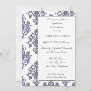 Invitation Élégante entreprise de douches nuptiales Damask