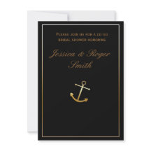 Invitation élégante et chic à l'ancre nautique en