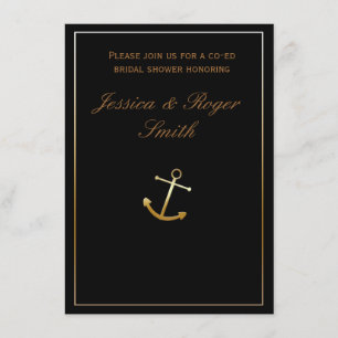 Invitation élégante et chic à l'ancre nautique en 